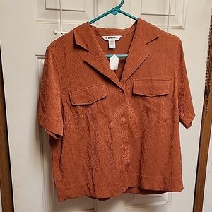 Athleta Women's Rust Button-Down Shirt